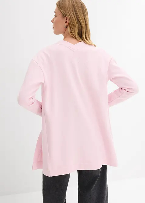 L&aring;ng sweatshirtjacka av mjuk bomullsmix, bonprix