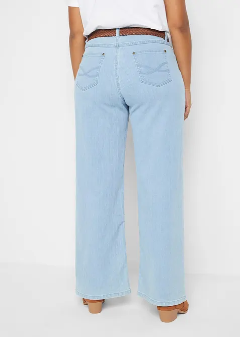 Wide Leg jeans, Mid Waist, Stretch, bonprix