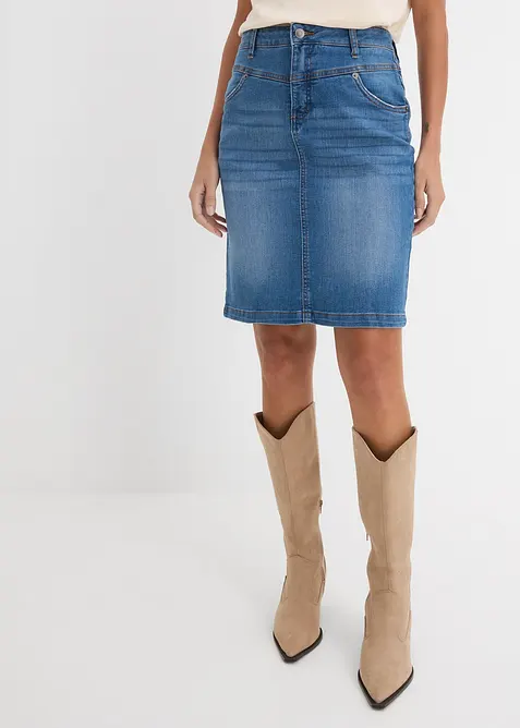 Stretchig jeanskjol, bonprix