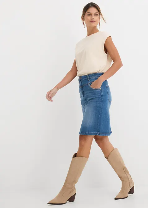 Stretchig jeanskjol, bonprix