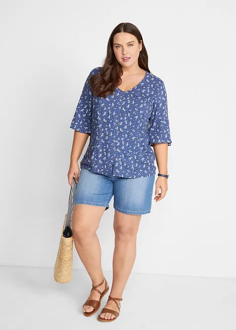 Jeansshorts Slim Fit, Mid Waist (2-pack), bonprix