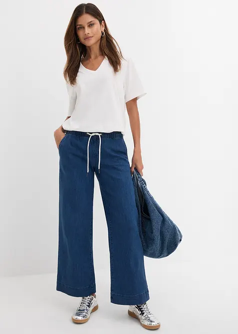Stretch Wide Leg Jeans Mid Waist, bonprix