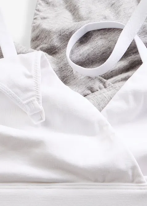 Amningsbeh&aring; utan bygel, med ekologisk bomull (2-pack), bonprix