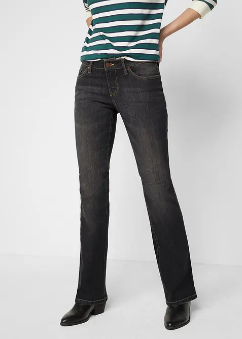 Bootcut Jeans Mid Waist, Comfort Stretch, bonprix