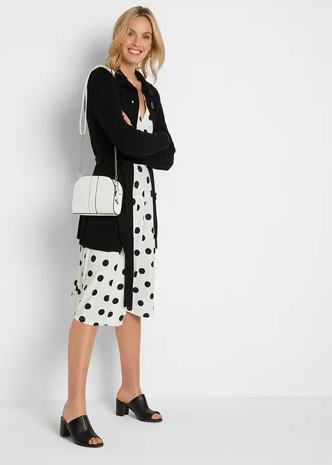 L&aring;ng cardigan med fl&auml;tstickning, bonprix