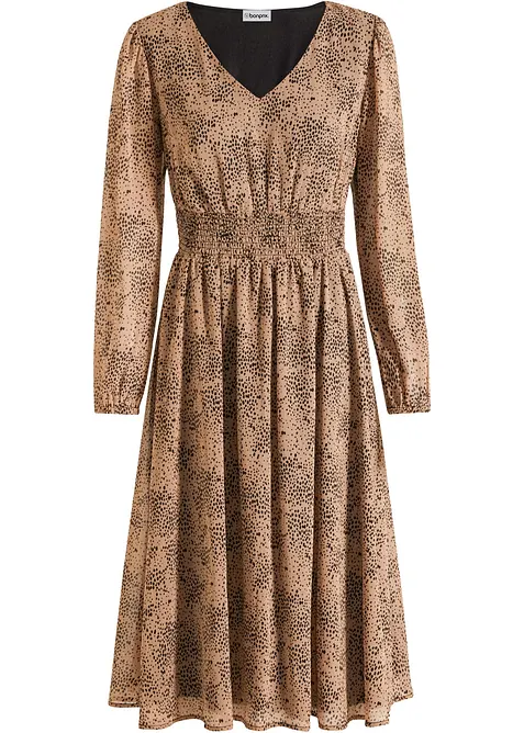 Chiffongkl&auml;nning med smockinf&auml;llning, bonprix