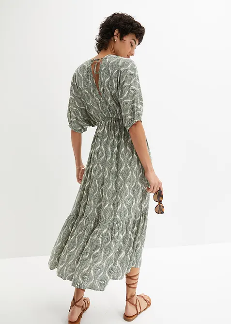 Mellanl&aring;ng kl&auml;nning i f&ouml;ljsam viskos, bonprix