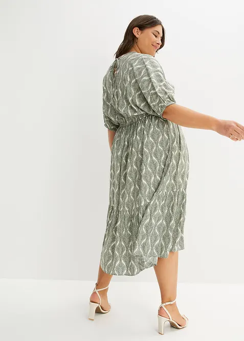 Mellanl&aring;ng kl&auml;nning i f&ouml;ljsam viskos, bonprix