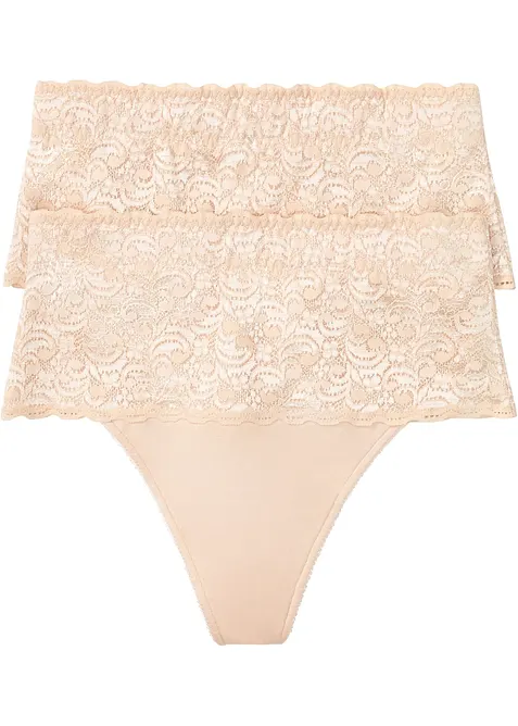 Stringtrosa med medelh&ouml;g formande effekt (2-pack), bonprix