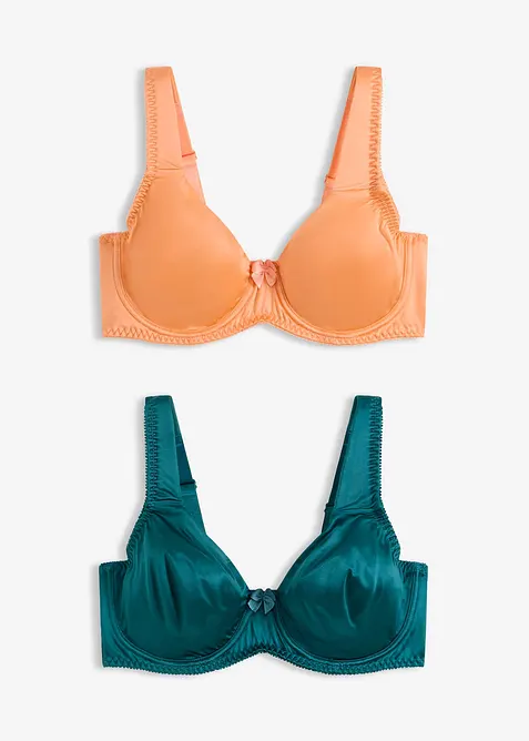 T-shirtbeh&aring; med bygel och glansigt material (2-pack), bonprix