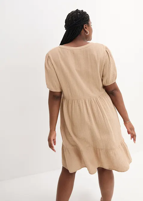 Oversized kl&auml;nning i bomullsmuslin, bonprix