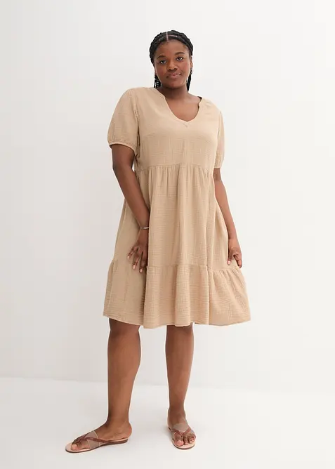 Oversized kl&auml;nning i bomullsmuslin, bonprix