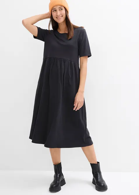 Jerseykl&auml;nning av ren bomull, bonprix