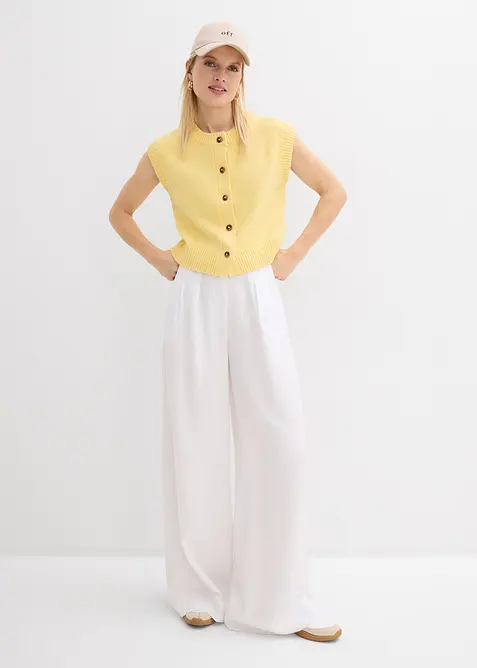 Byxa med gubbveck, av lyocell med mjukt fall, bonprix