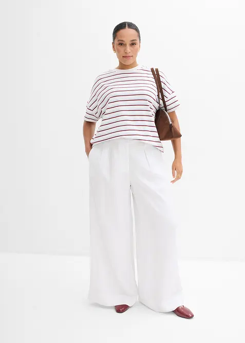 Byxa med gubbveck, av lyocell med mjukt fall, bonprix