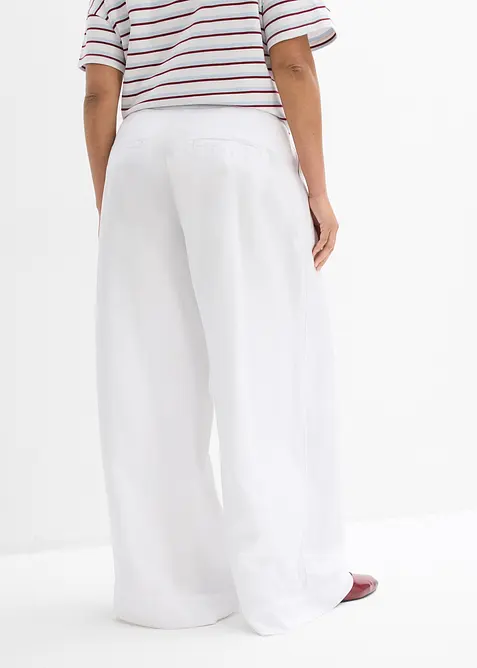 Byxa med gubbveck, av lyocell med mjukt fall, bonprix