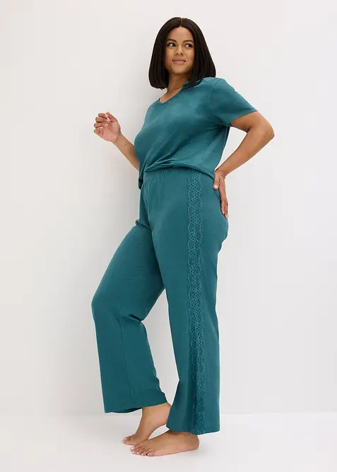 Pyjamas med viskos och spets, bonprix