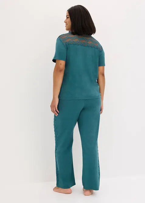 Pyjamas med viskos och spets, bonprix