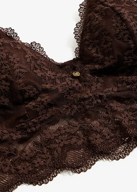 BH-topp utan bygel, med blomm&ouml;nstrad spets, bonprix