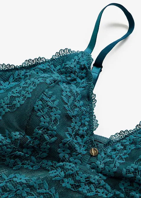 BH-topp utan bygel, med blomm&ouml;nstrad spets, bonprix