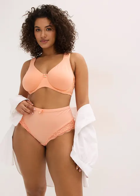 T-shirt-BH med bygel och ekologisk bomull (2-pack), bonprix