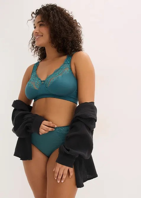 BH utan bygel med ekologisk bomull (2-pack), bonprix