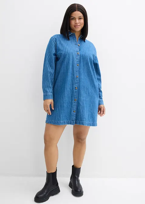 L&aring;ng&auml;rmad jeanskl&auml;nning med r&auml;nder, bonprix