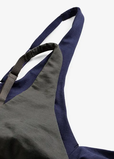 Bralette utan bygel, med ekologisk bomull (2-pack), bonprix