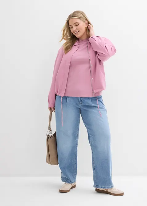 Ribbad topp i ren bomull, bonprix