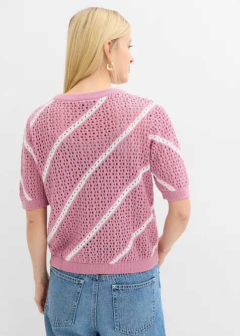 H&aring;lm&ouml;nstrad tr&ouml;ja i bomullsmix, bonprix