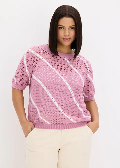 H&aring;lm&ouml;nstrad tr&ouml;ja i bomullsmix, bonprix