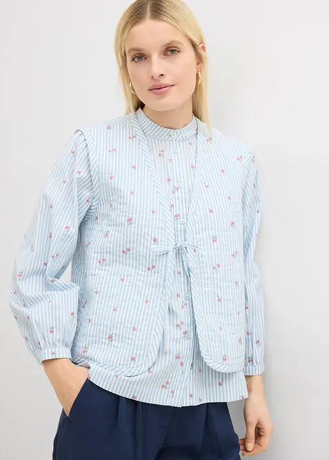 Quiltad v&auml;st med blombroderi, bonprix