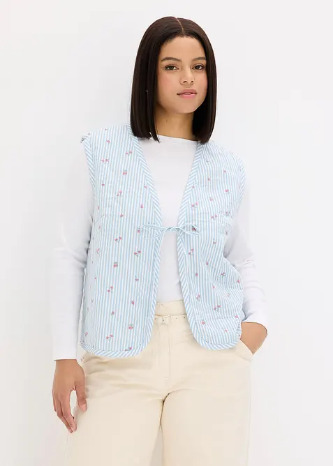 Quiltad v&auml;st med blombroderi, bonprix