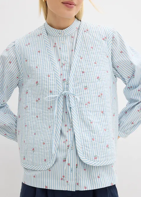 Quiltad v&auml;st med blombroderi, bonprix