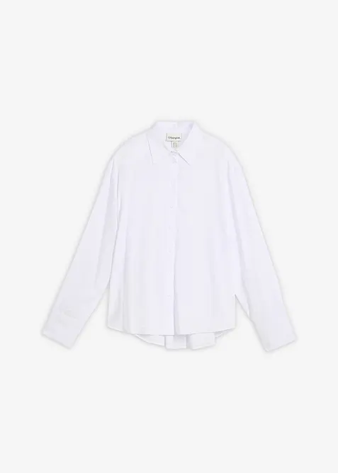 Skjortblus i mjuk viskosmix, bonprix