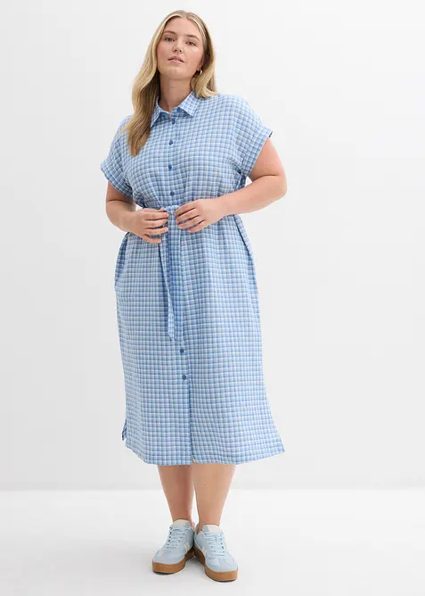 Skjortkl&auml;nning av linnemix, bonprix