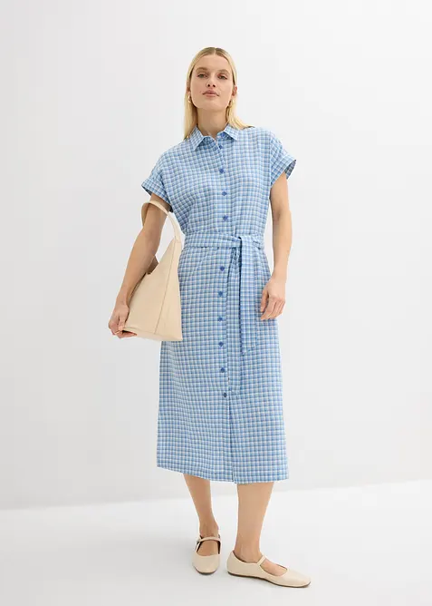 Skjortkl&auml;nning av linnemix, bonprix