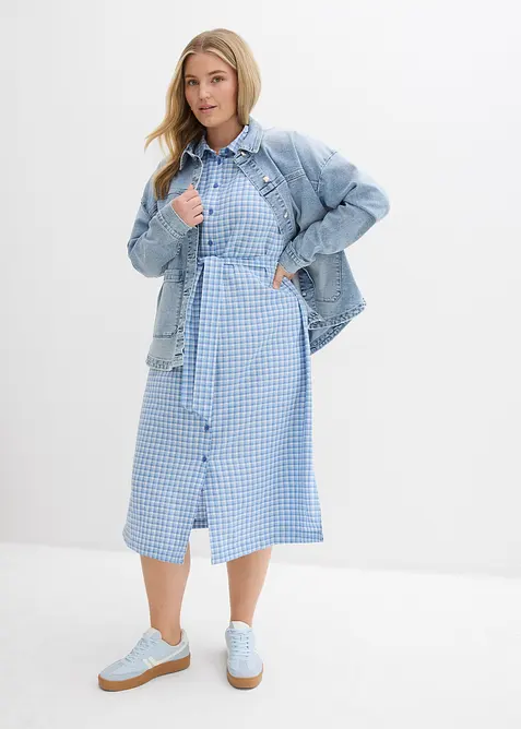 Skjortkl&auml;nning av linnemix, bonprix