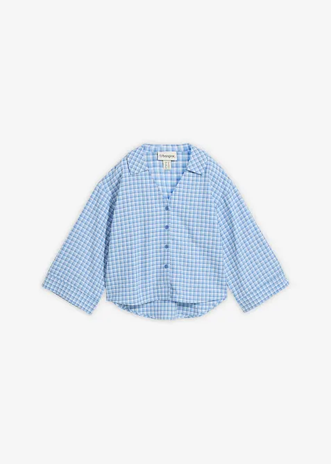 Skjortblus av luftig linnemix, bonprix