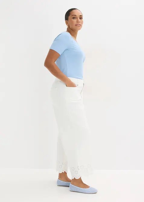 Ribbstickad topp i viskosmix, bonprix