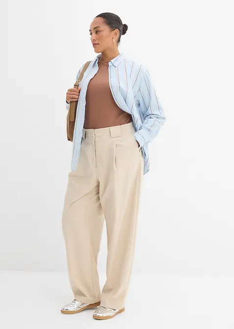 Byxa i barrelmodell med h&ouml;g midja, bonprix