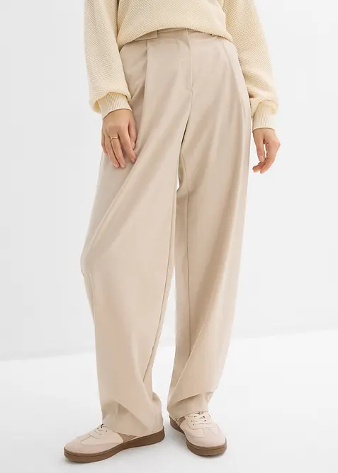 Byxa i barrelmodell med h&ouml;g midja, bonprix