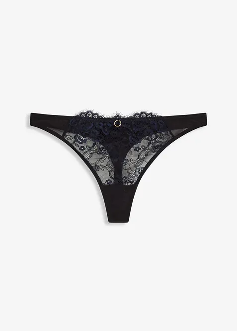 Stringtrosa i skir spets, bonprix
