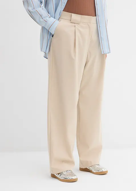 Byxa i barrelmodell med h&ouml;g midja, bonprix