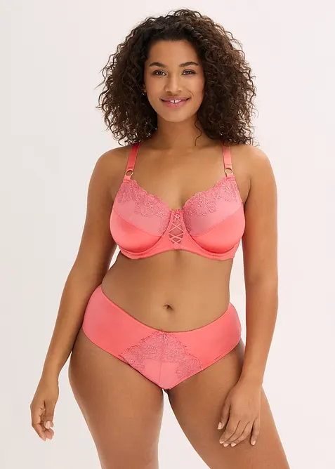 BH med bygel och glittrande blombroderi, bonprix