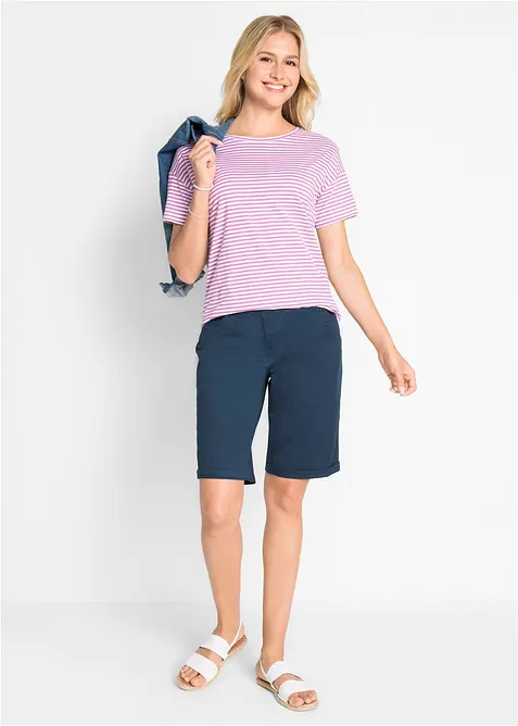 Shorts i bomullsmix med papertouch, bonprix