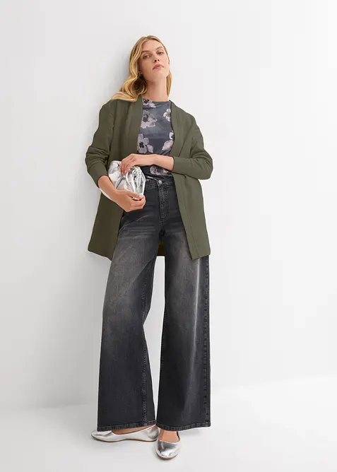 L&aring;ng trik&aring;jacka av mjuk bomullsmix, bonprix