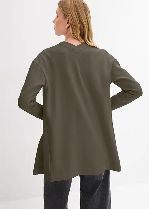 L&aring;ng trik&aring;jacka av mjuk bomullsmix, bonprix