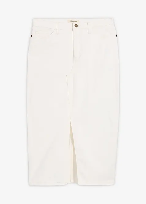 Jeanskjol i midil&auml;ngd, bonprix