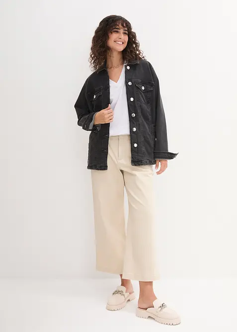 Vid l&aring;ng topp med V-ringning (5-pack), kort&auml;rmad, bonprix